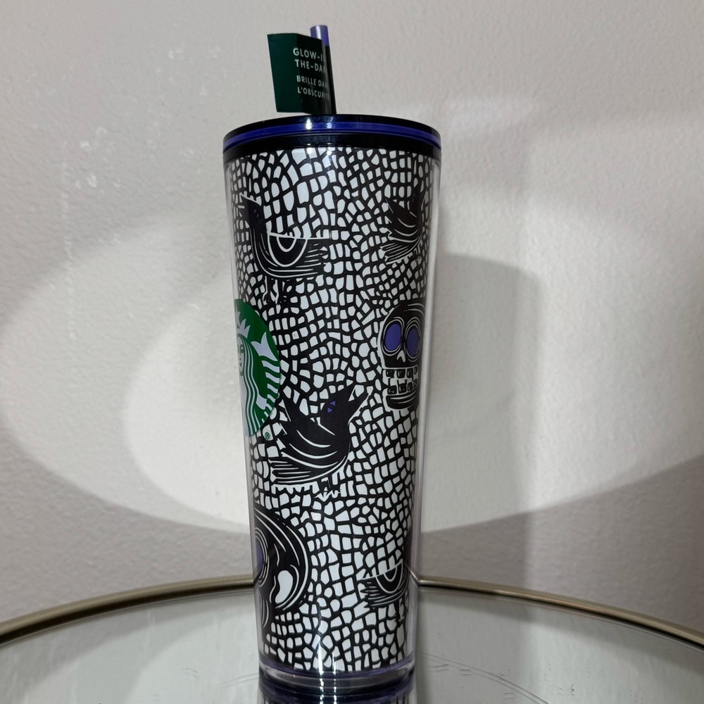 Starbucks Halloween Glow In The Dark Skull Crow Moon Icon Venti Tumbler - Picture 3 of 5